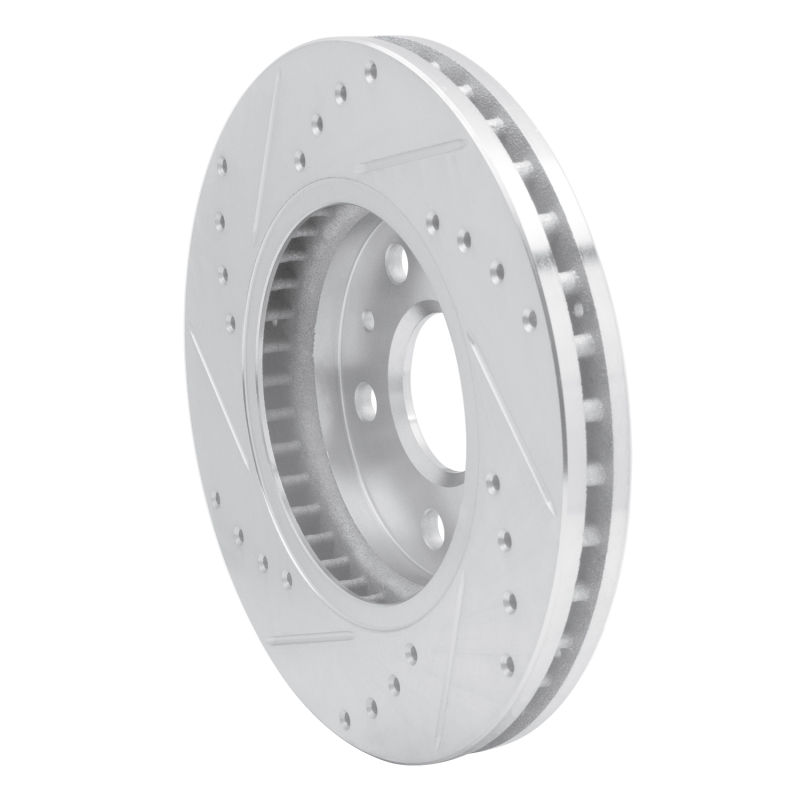 Buick LaCrosse Brake Rotor (1) - Front Right - R1 Concepts - Drilled & Slotted - Silver - `11-`16